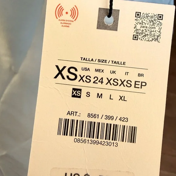 Zara Light Blue Satin Halter Mini Dress A014 - Picture 7 of 7